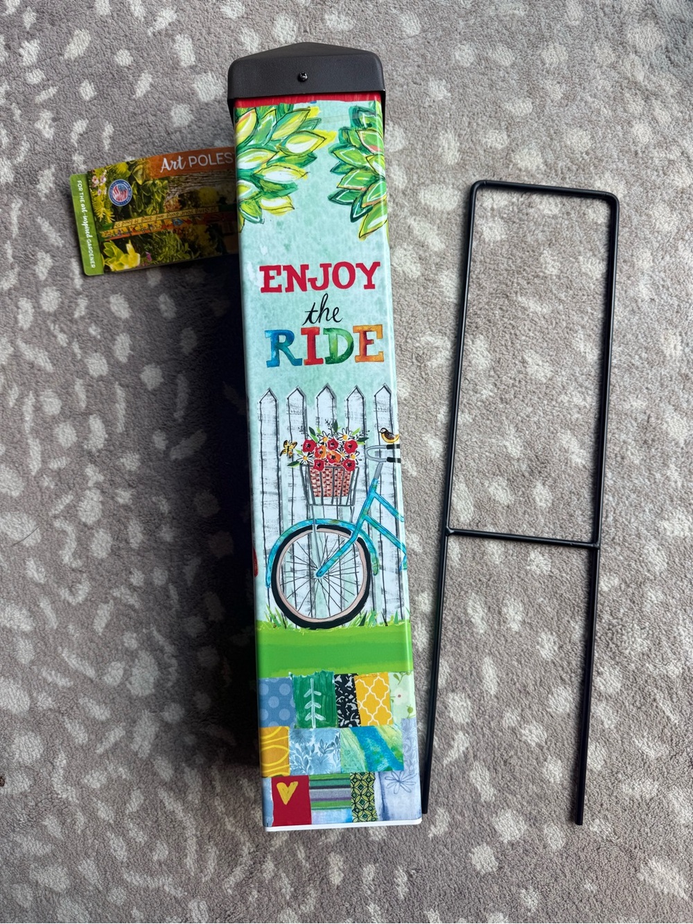 Enjoy The Ride Garden Flag - Colorful Bicycle Design